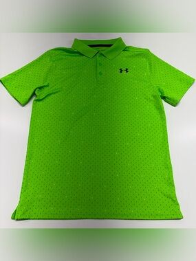 Under Armour HeatGear YXL Green Golf Performance Polo Shirt